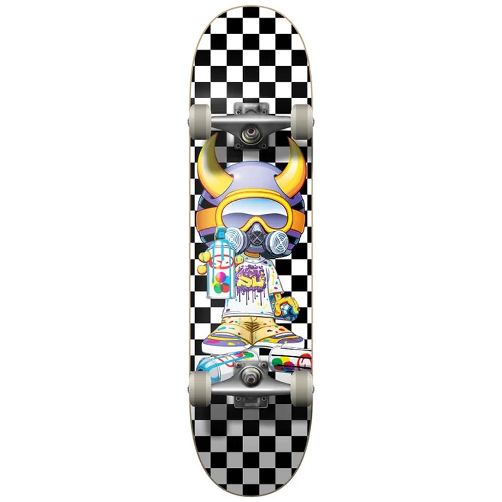 Speed Demons Tagger Factory Complete Skateboard Black White Checks 8.25''
