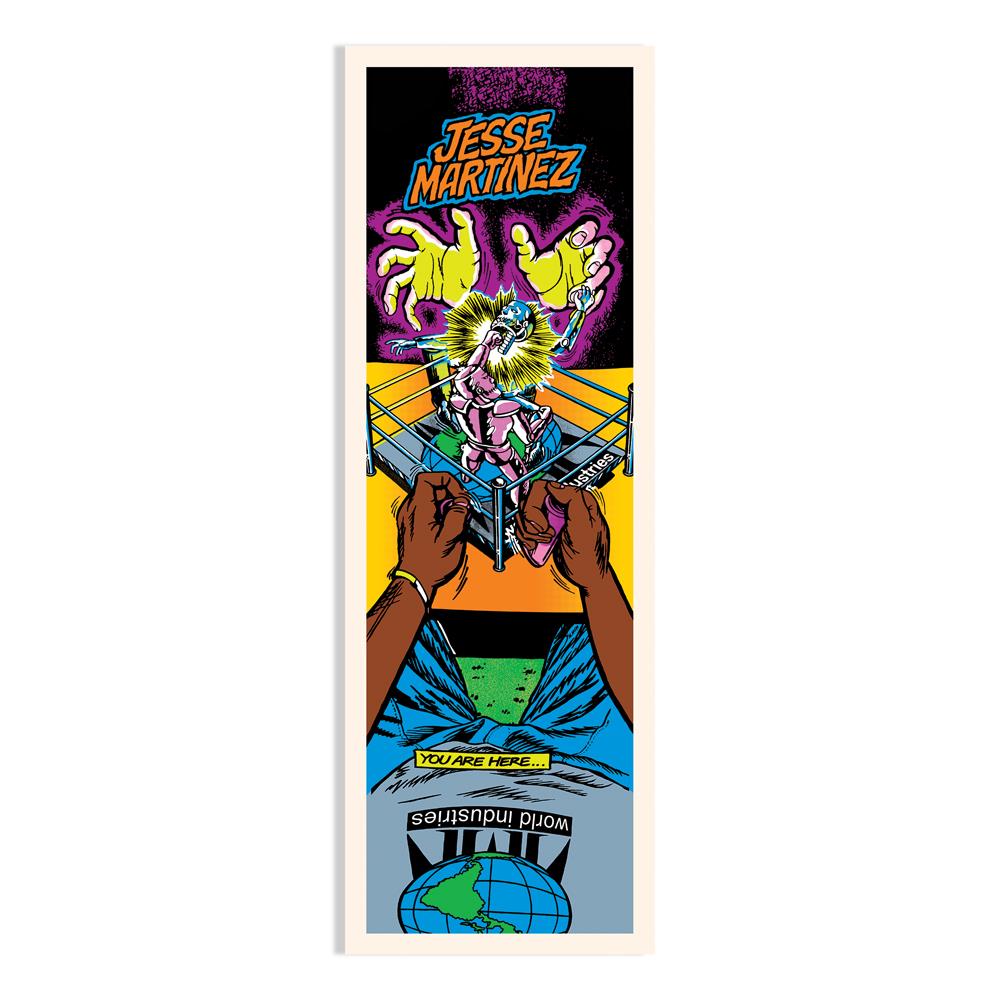 World Industries 1 Of 100 LTD Edition Signed Certificate Jesse Martinez Rock'em Sock'em Screen Printed Deck Multi 10.126'