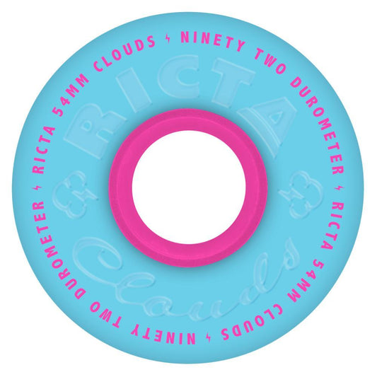 Ricta Skateboard Wheels Clouds Softer 92a Blue/Pink 54mm