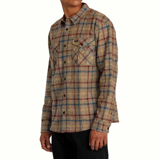 RVCA Hughes Flannel Bombay Brown Long Sleeve Shirt