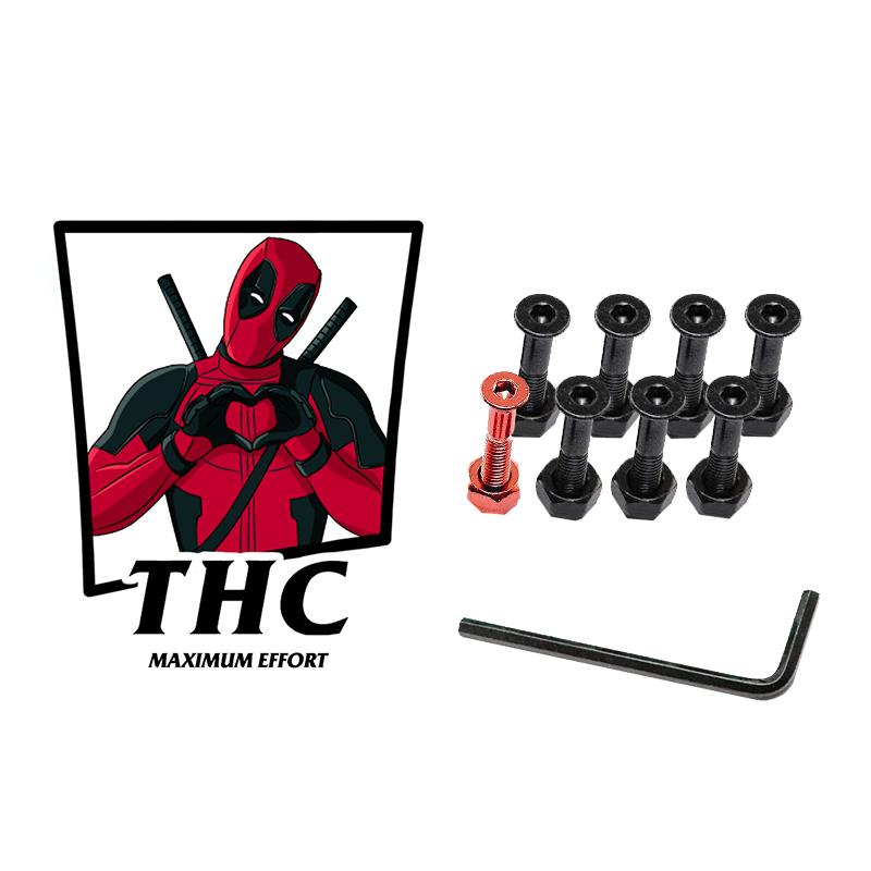 The Hardware Company THC LTD Dead 1" Allen Bolts And Nuts Red