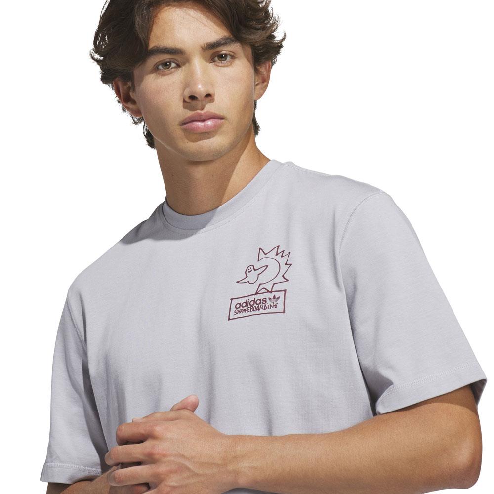 Adidas Skateboarding Gonz Not Amused T-Shirt Halo Silver Shadow Red
