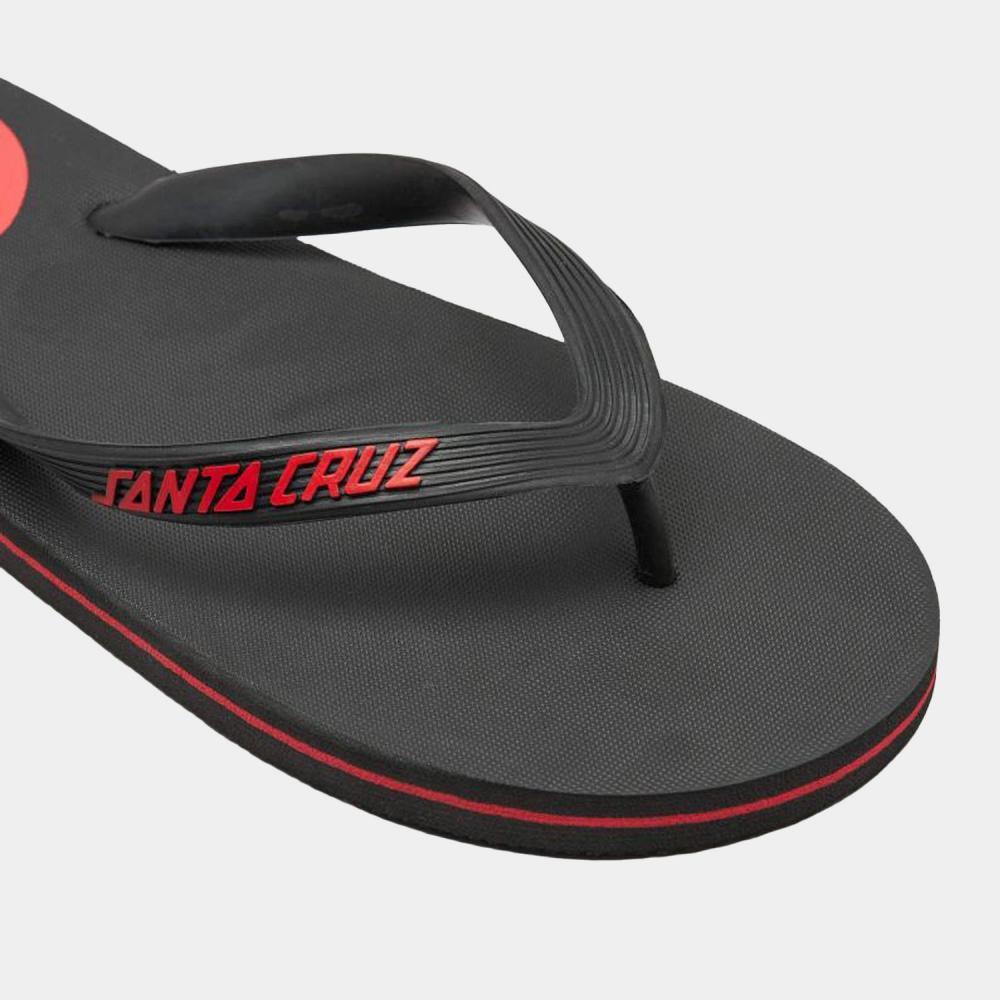 Santa Cruz Mens Sandals Classic Dot Thong Flip Flops Black new
