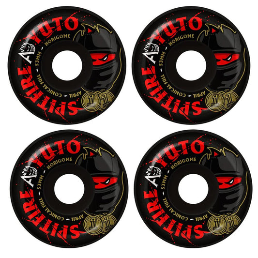 Spitfire x April Formula 4 Yuto Conical Full 53mm Skateboard Wheels Black 99a