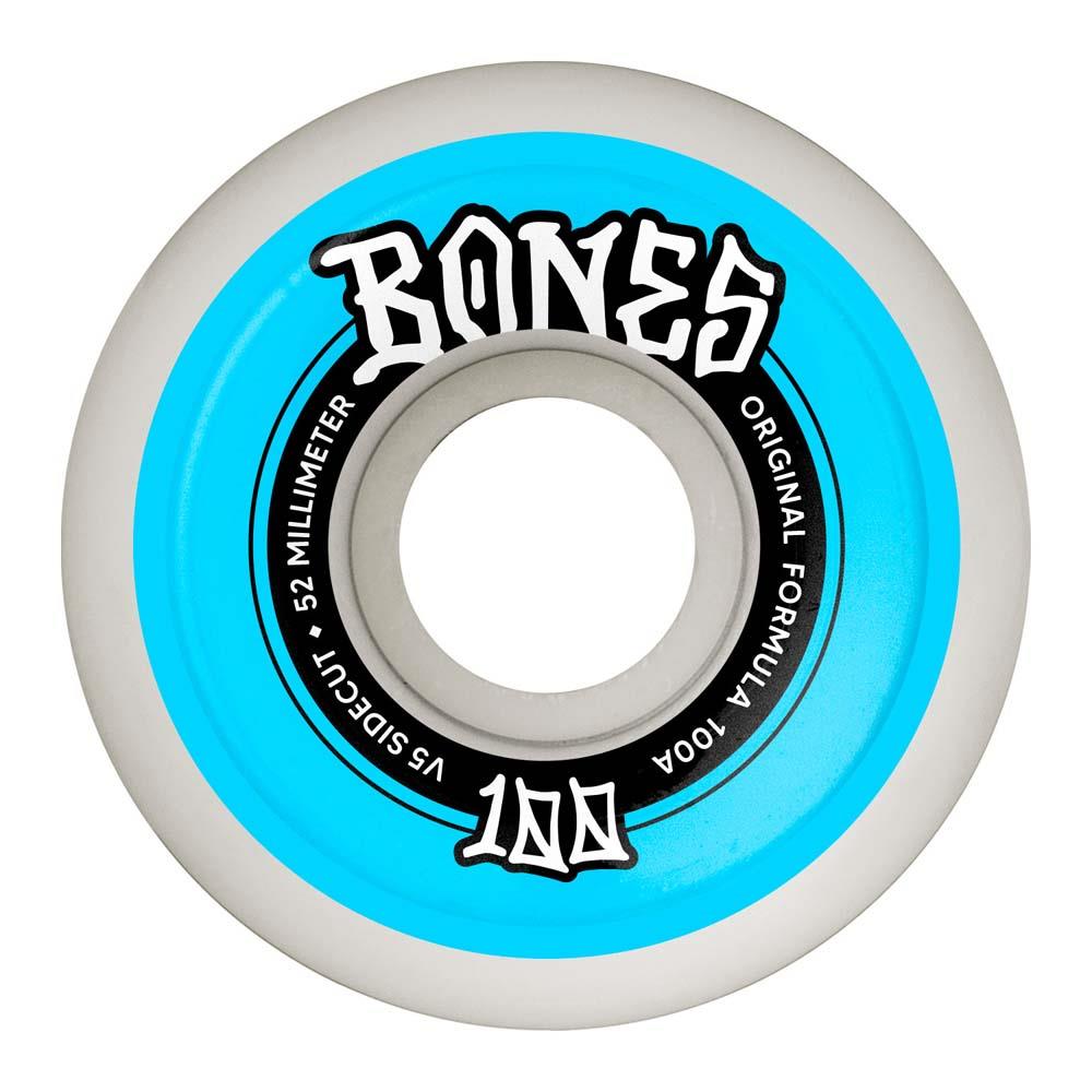 BONE OG Formula White Sidecuts V5 Skateboard Wheels 100A 52mm