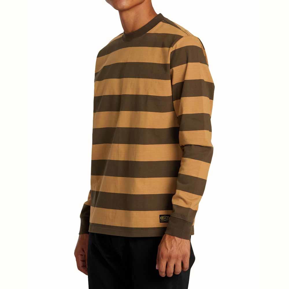 RVCA Chainmail Stripe Longsleeve Camel Brown