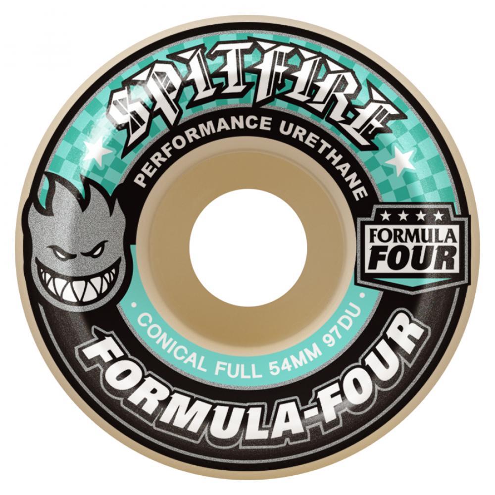 Spitfire Formula Four Skateboard Wheels Conical Full 97DU White 58mm