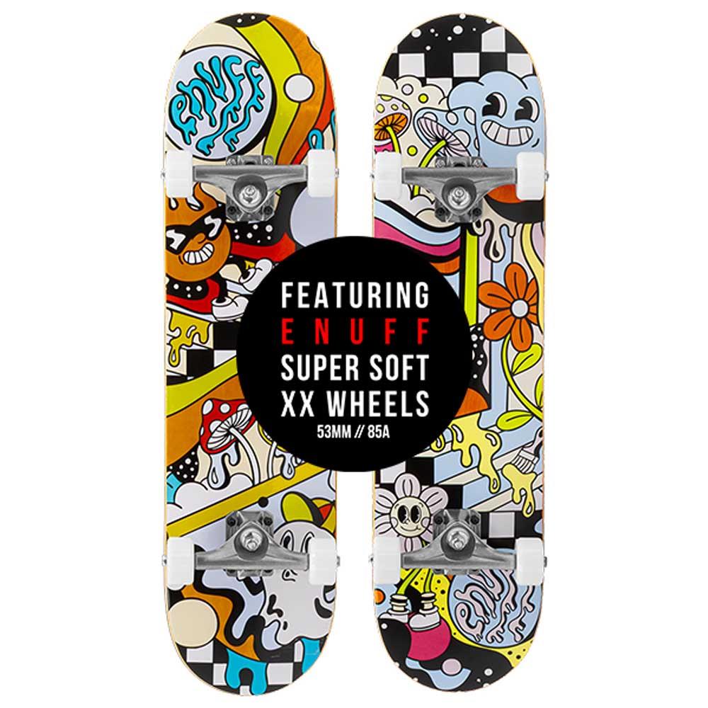 Enuff Meltworld Mini Dazed Complete Skateboard Super Soft 85A Wheels 7.25"