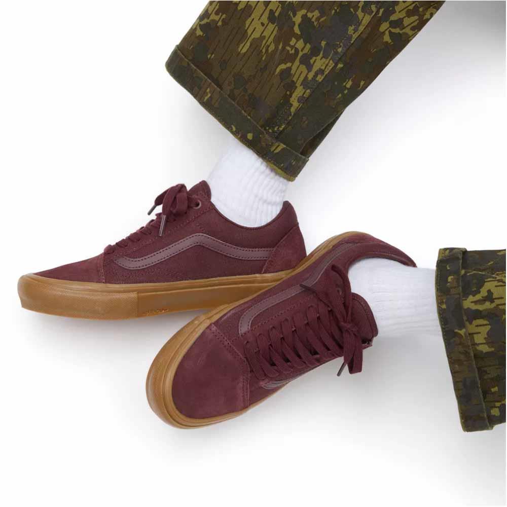 Dark red hotsell and black vans