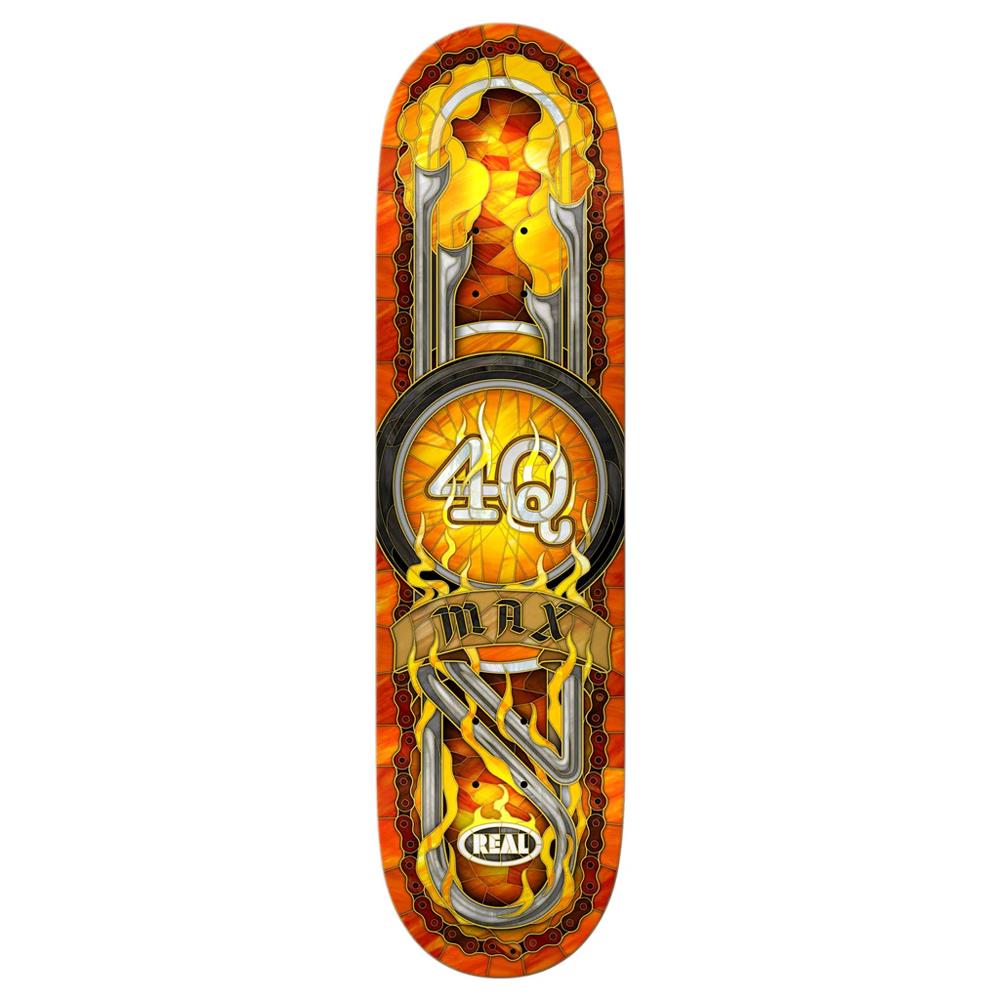 Real Max Schaff 4Q Cathedral Skateboard Deck Orange 8.5"