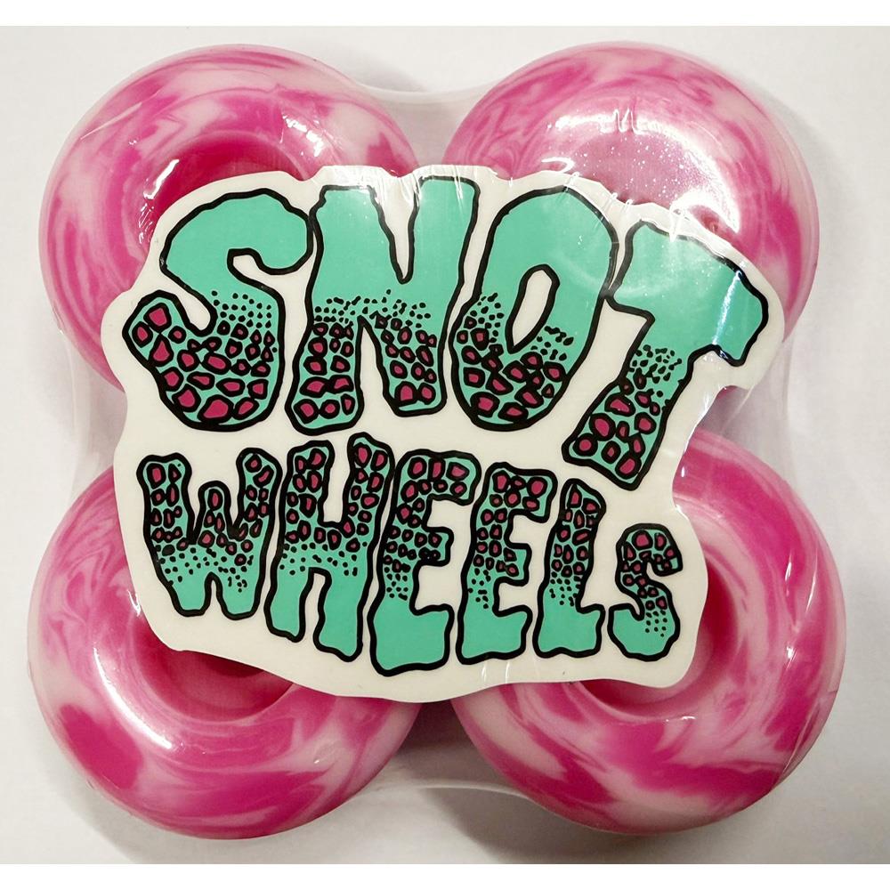 Snot Wheels Franky Skulls Pink Swirl Skateboard Wheels Classic 53mm 99A