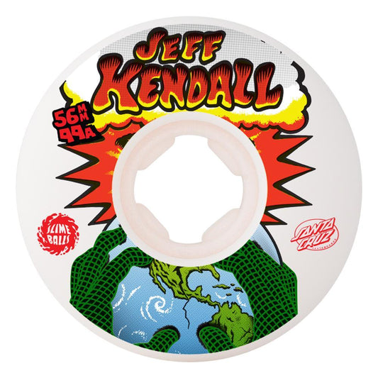 Slime Balls Skateboard Wheels Kendall End of the World 92a White 56mm