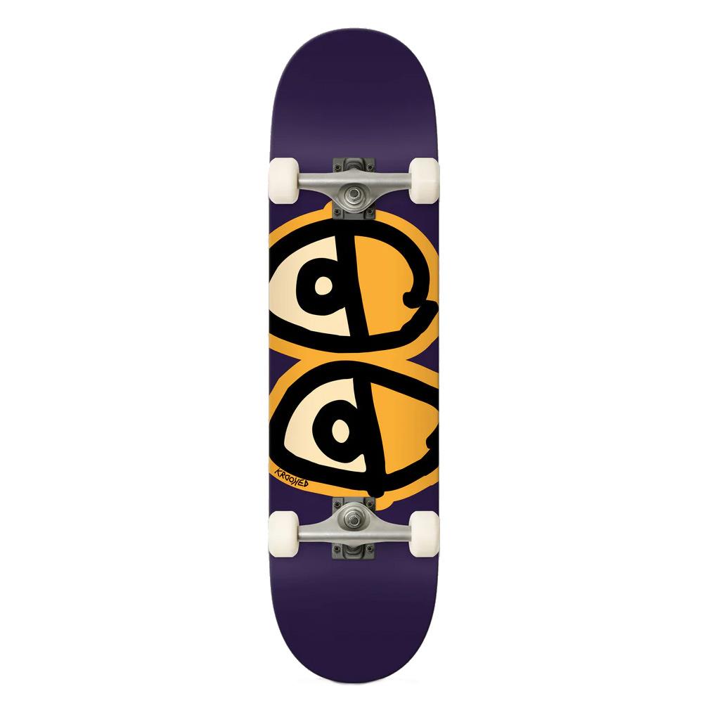 Krooked Glow Eyes Factory Complete Skateboard Purple 8.25"