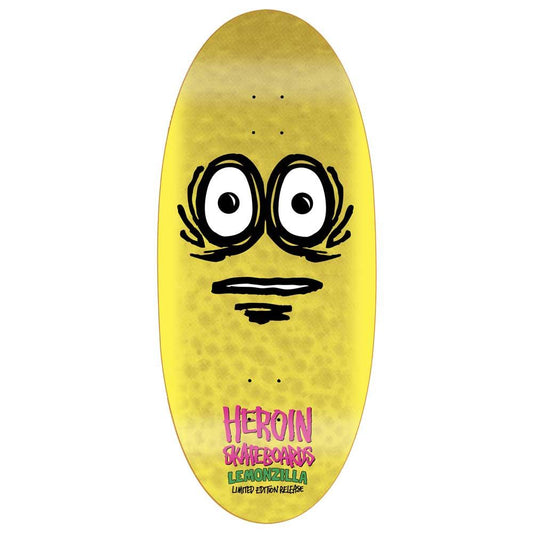 Heroin Skateboards Lemonzilla Yellow Skateboard Deck 13.5”