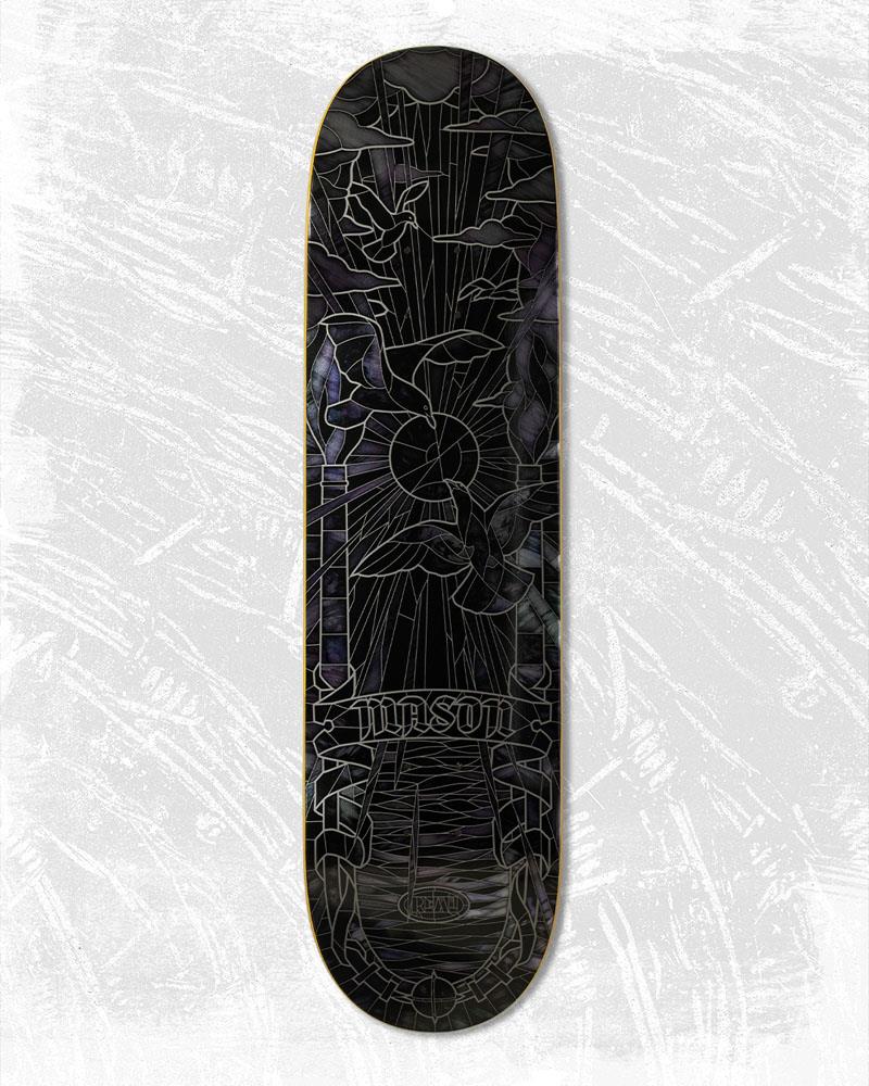 Real Mason Black Sunday Cathedral Skateboard Deck Black 8.25"