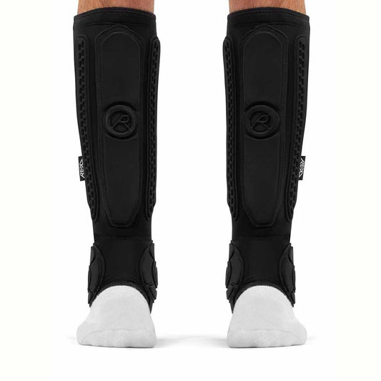 REKD Energy Covert Shin+Ankle Guards Black Long