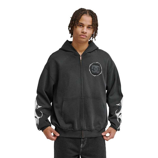 DC Shoe Co Sharp Point Zip Up Hooded Sweatshirt Black