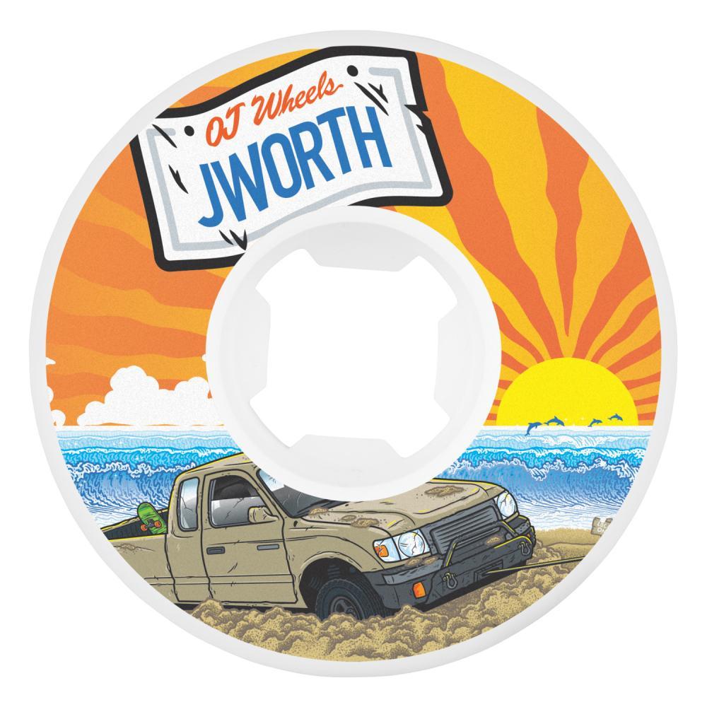 OJ Worthington Elite Hardline Skateboard Wheels 99a White 54mm