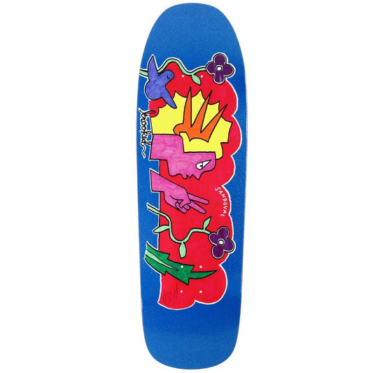 Krooked Sandoval Peace Sign Blue Skateboard Deck 9.81"