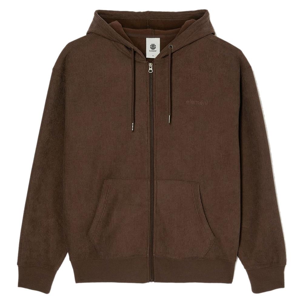 Element Lowcase Corduroy Zip Hooded Sweatshirt Java Brown