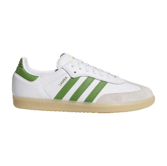 Adidas Skateboarding Samba ADV Cloud White Crew Green Gum Skate Shoes