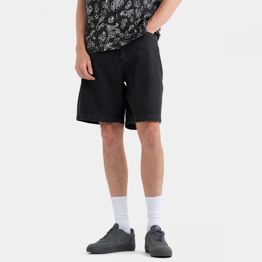 Santa Cruz Self Destruct Embroidered Big Shorts Black