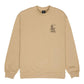 RVCA Burner Crewneck Basic Fleece Sweatshirt Khaki