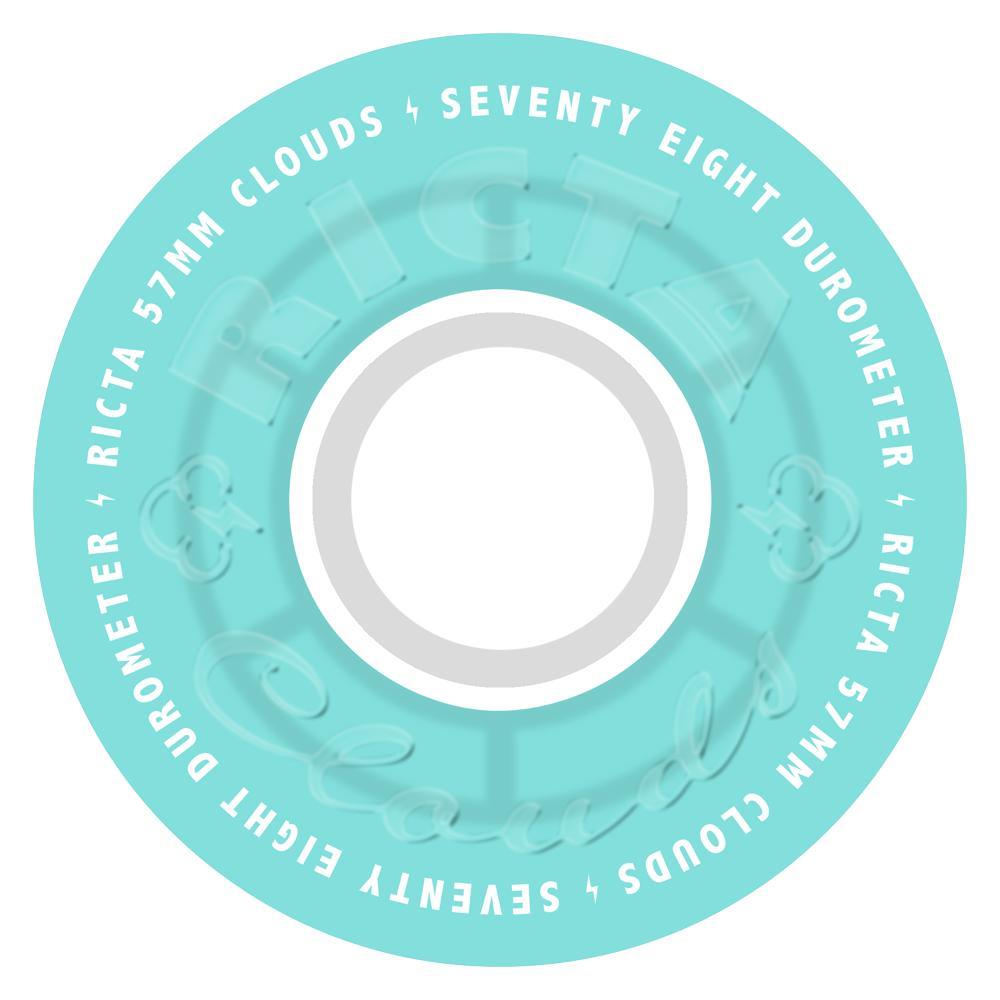 Ricta Skateboard Wheels Clouds Transparent 78a Aqua White 57mm