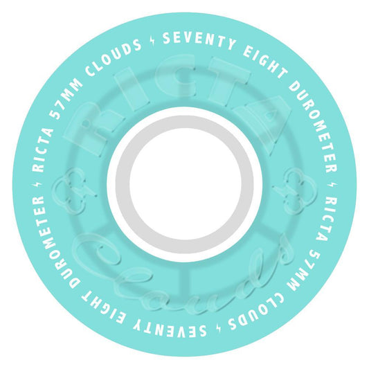 Ricta Skateboard Wheels Clouds Transparent 78a Aqua White 57mm