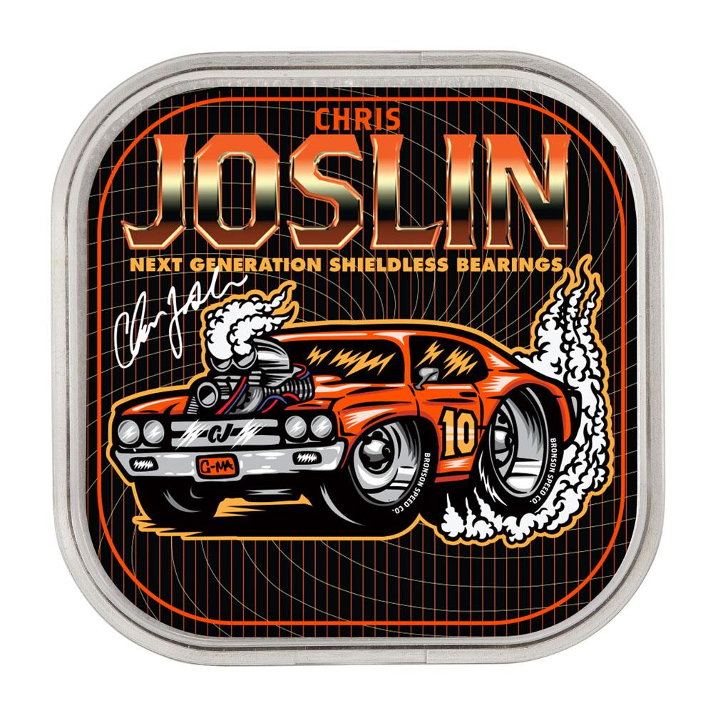 Bronson Speed Co. Skateboard Bearings Chris Joslin Pro 6-Ball Raw Silver Orange