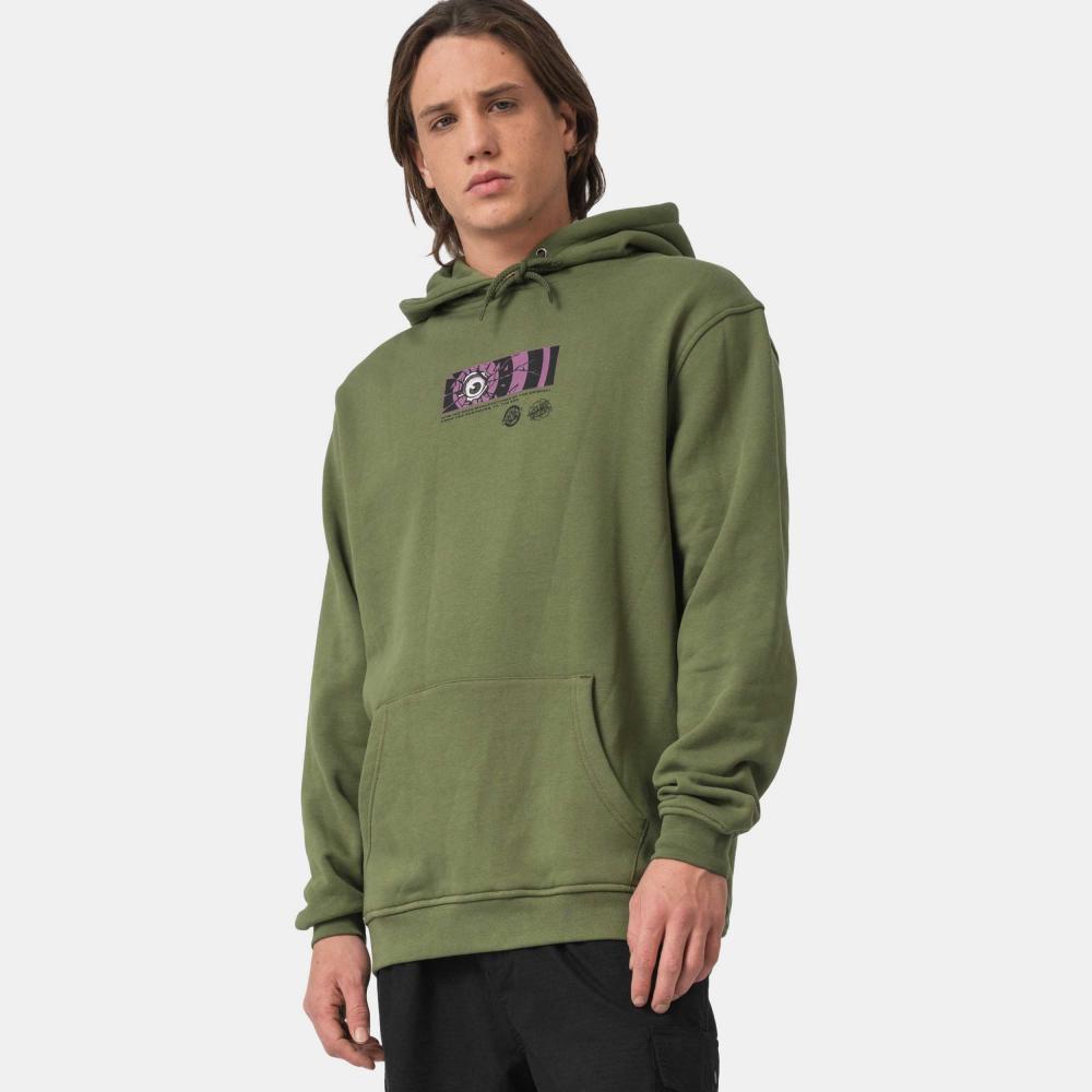 Santa Cruz Skateboards Hooded Sweatshirt Roskopp Dissect Strip Dark Moss