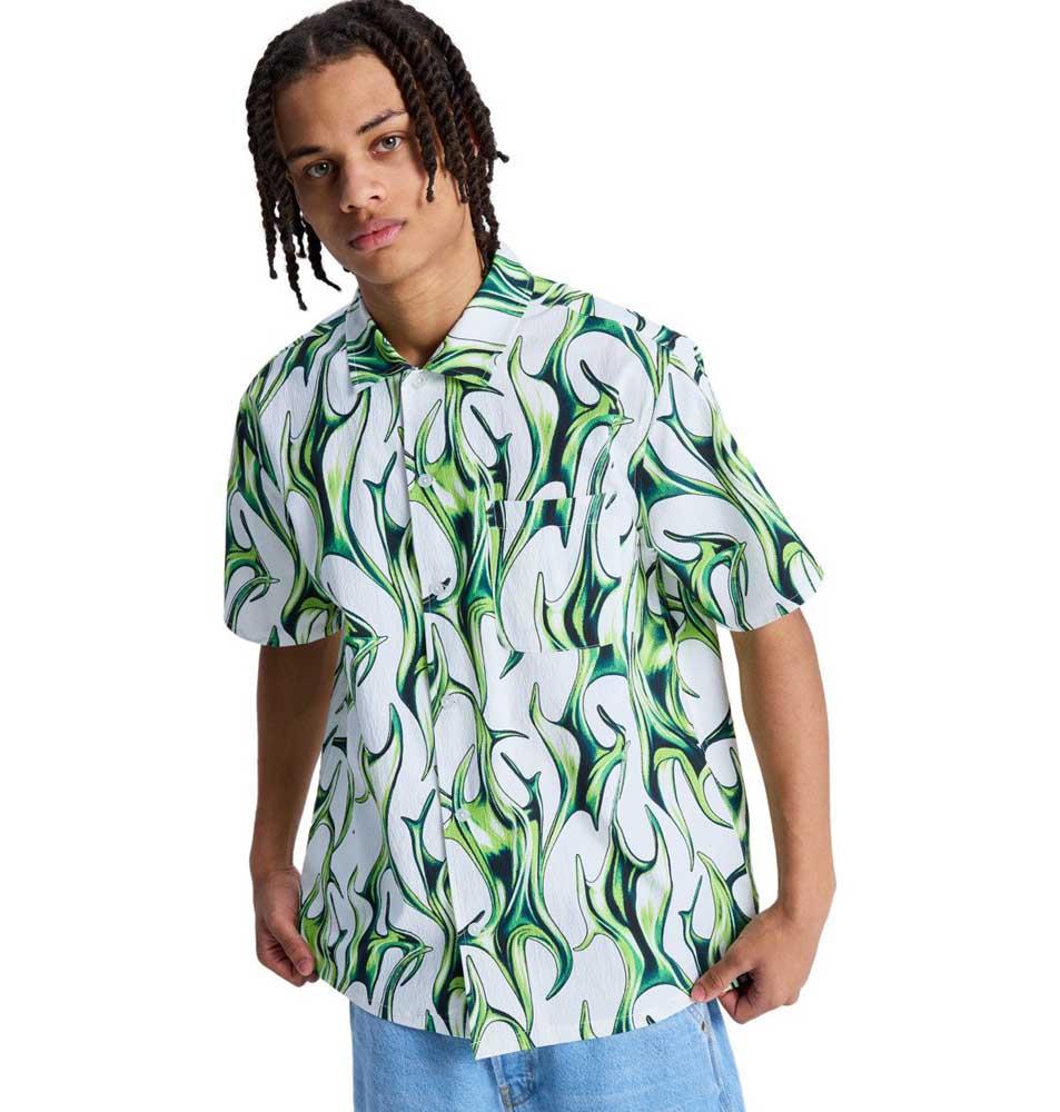 DC Full On Resort Shirt Liquid Fuego White