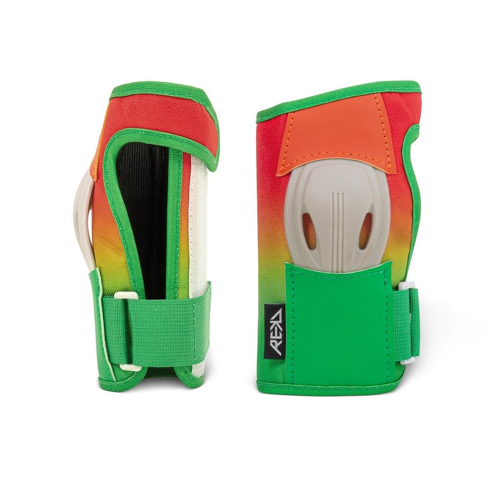 REKD Shield Triple Padset Knee Elbow Wrist Fade Orange Green