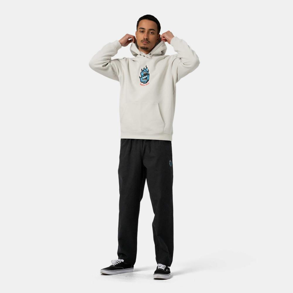 Santa Cruz Hooded Sweatshirt Screaming Flame Front Mist Medium