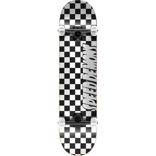 Speed Demons Checkers Factory Complete Skateboard Black White 8"