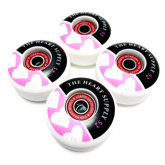 Heart Supply Squad Skateboard Wheels & Bearings Combo Pink 52mm