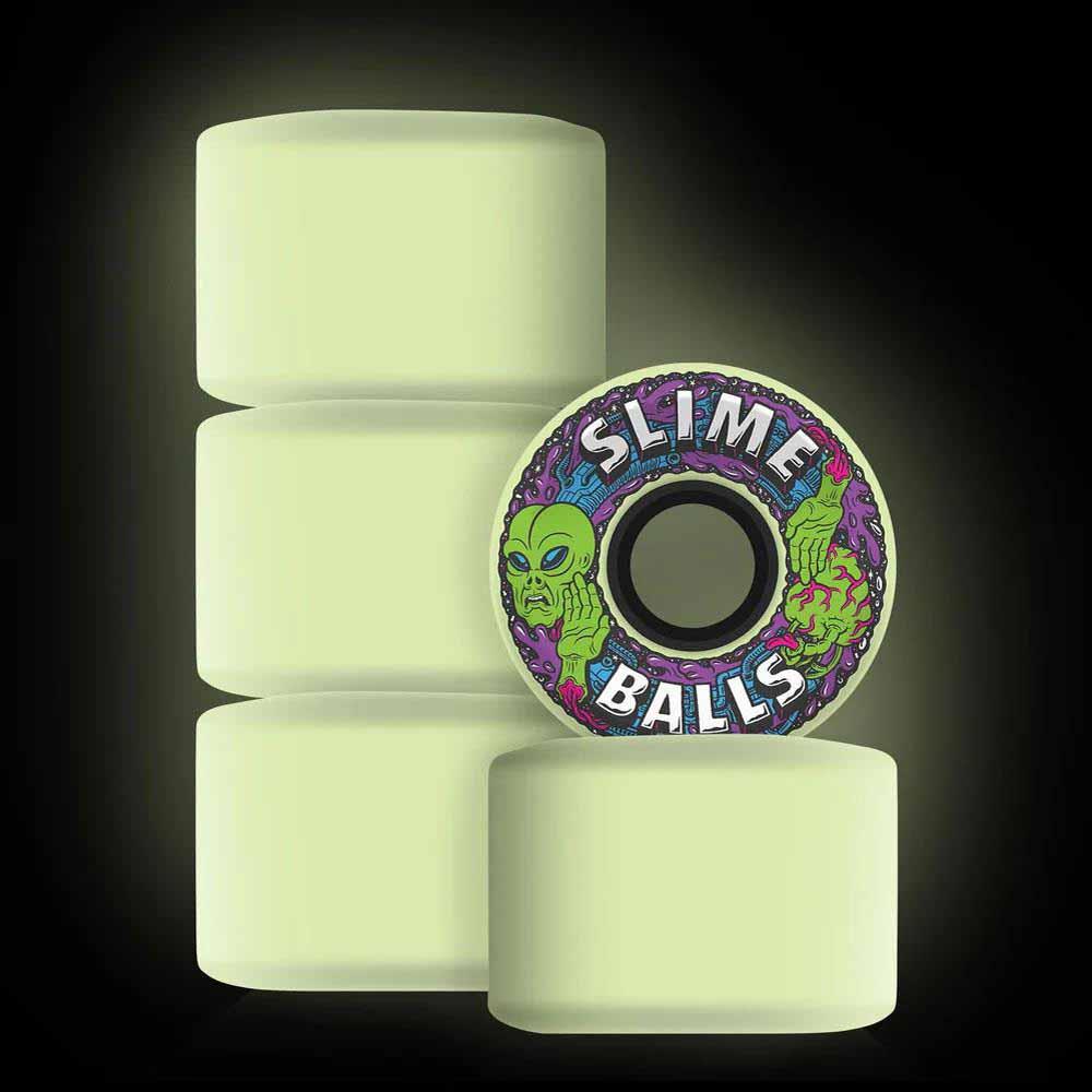 Slime Balls Skateboard Wheels Alien OG Slime GITD 78a GITD 60mm