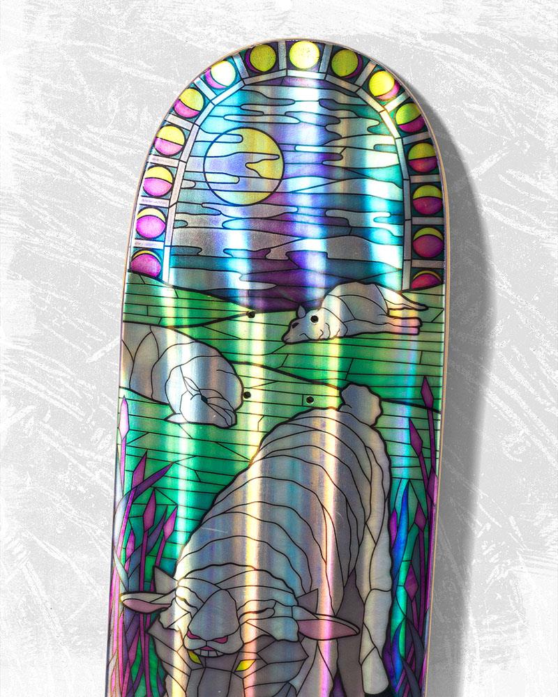 Real Dennis Holographic Cathedral Skateboard Deck Multi 8.38"