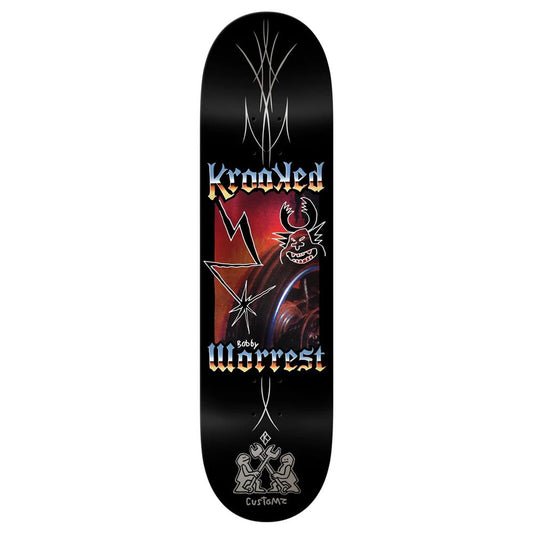 Krooked Worrest Chrome Zone Twin Tail Skateboard Deck Black 8.3"