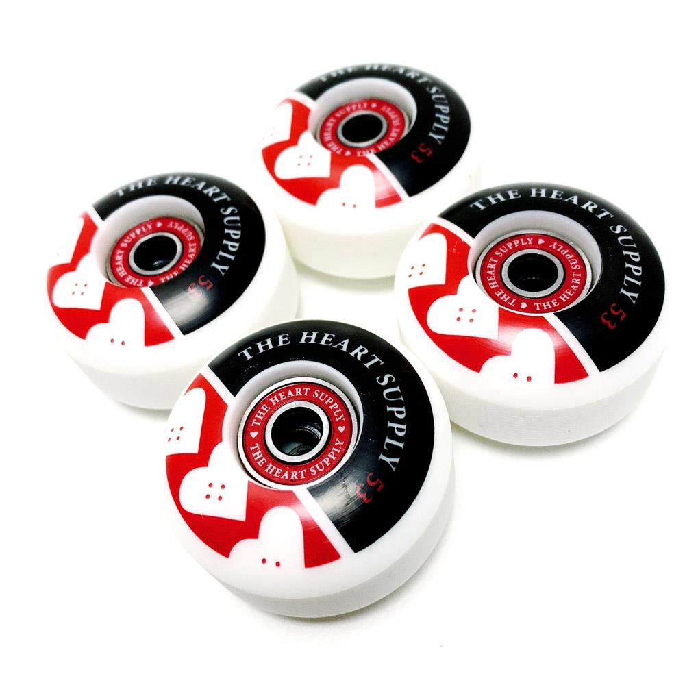 Heart Supply Squad Skateboard Wheels & Bearings Combo Red 53mm