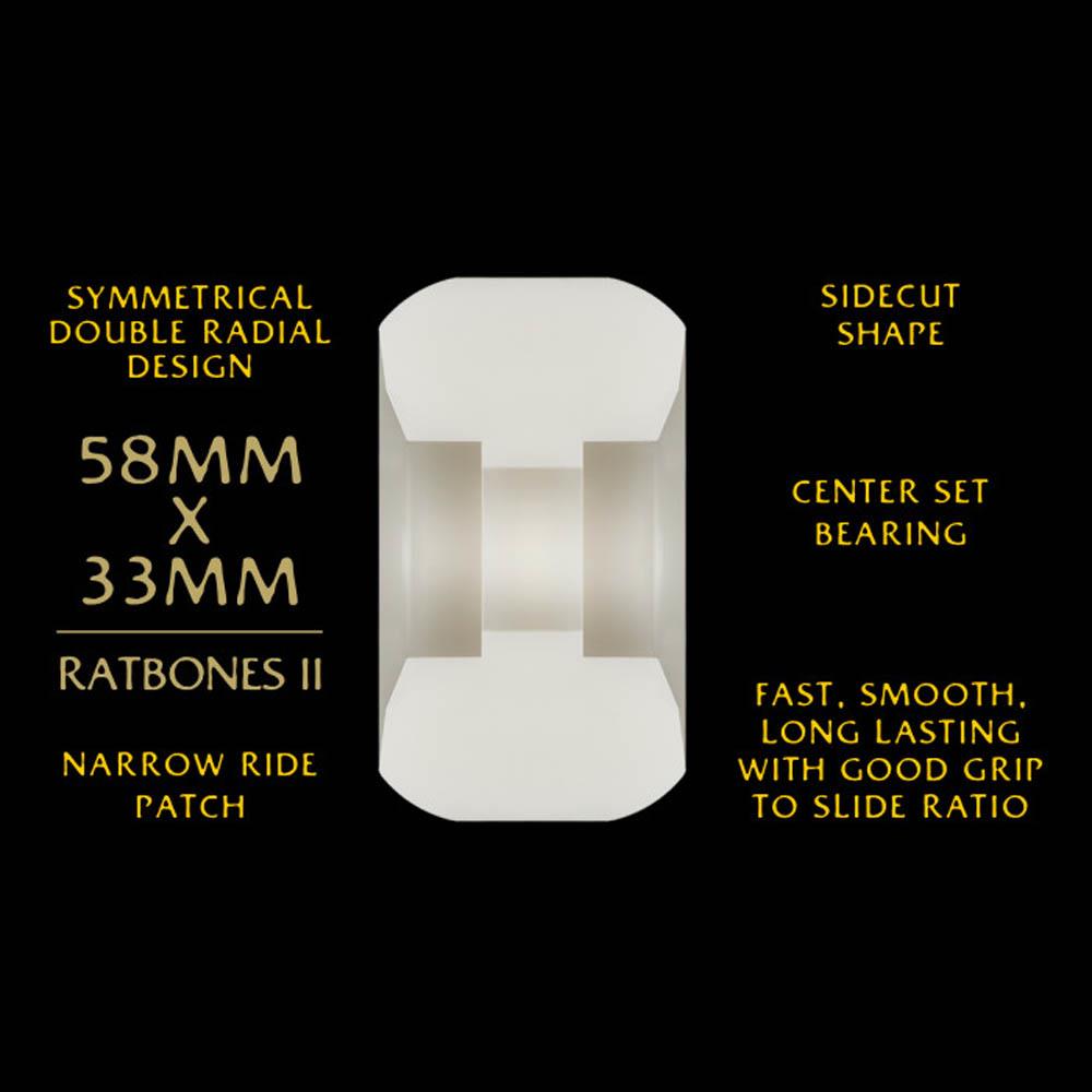 Powell Peralta Dragon Formula Skateboard Wheels 58mm x 33mm 95A RB2 Off White Yellow