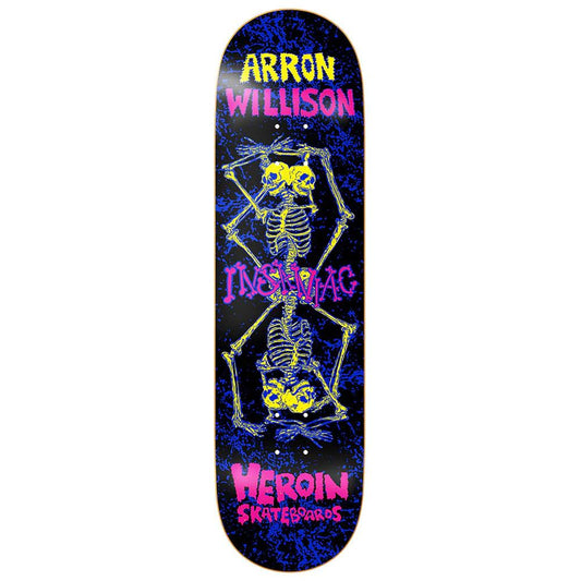 Heroin Skateboards Aaron Wilson Knock Off Skateboard Deck 8.5"