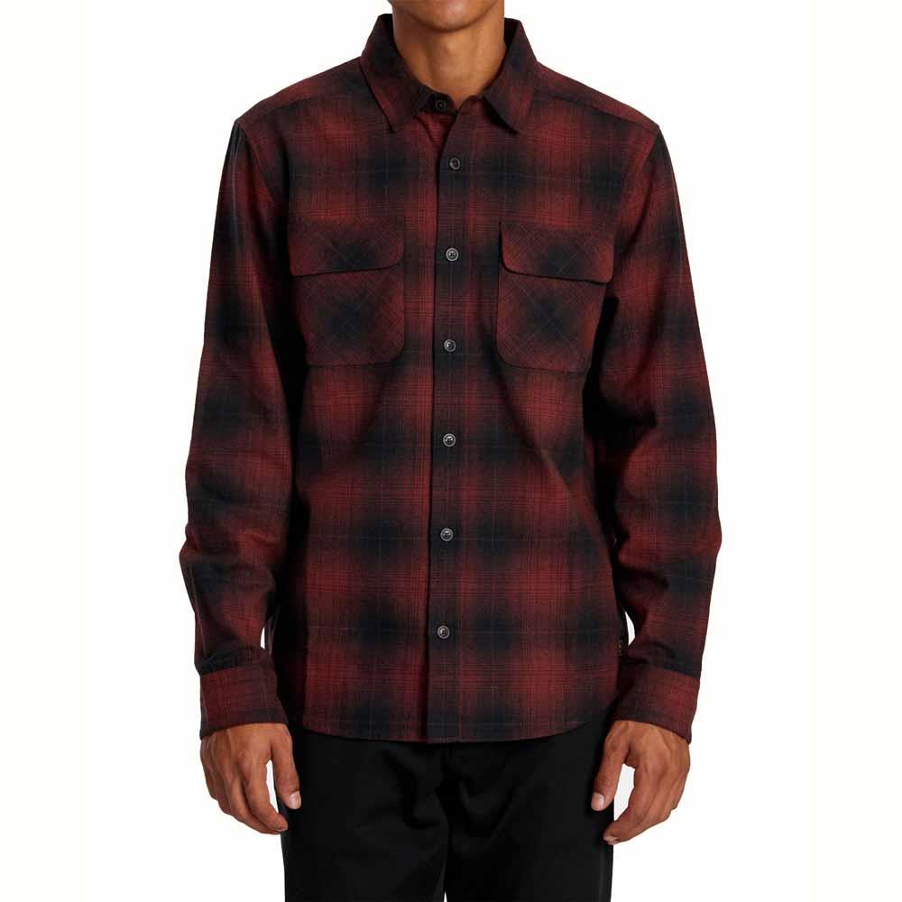 RVCA Dayshift Flannel Shirt Red Earth