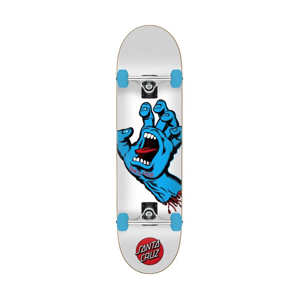 Santa Cruz Complete Skateboard Screaming Hand White Blue 8.25"
