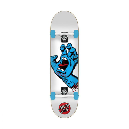 Santa Cruz Complete Skateboard Screaming Hand White Blue 8.25"