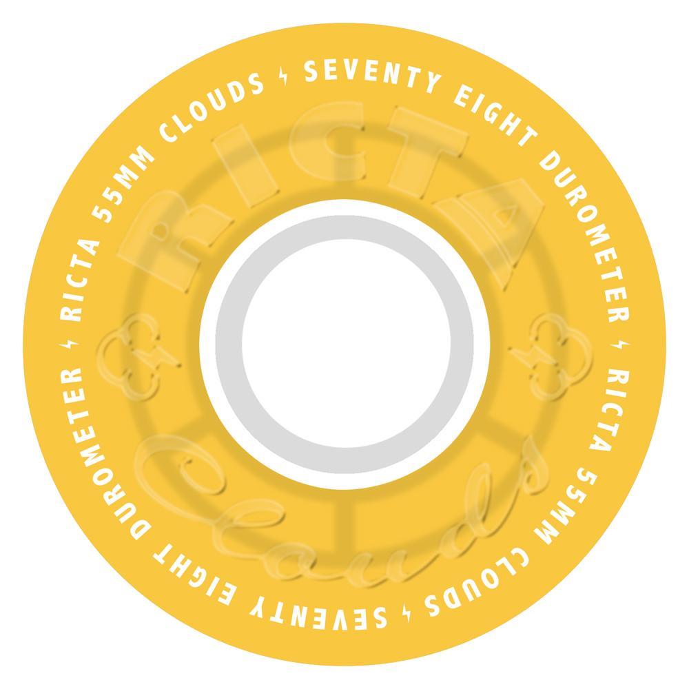 Ricta Skateboard Wheels Clouds Transparent 78a Citrus White 55mm