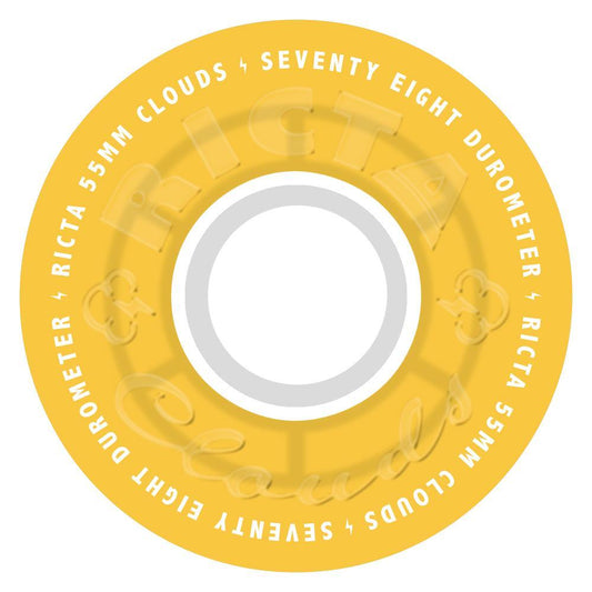 Ricta Skateboard Wheels Clouds Transparent 78a Citrus White 55mm
