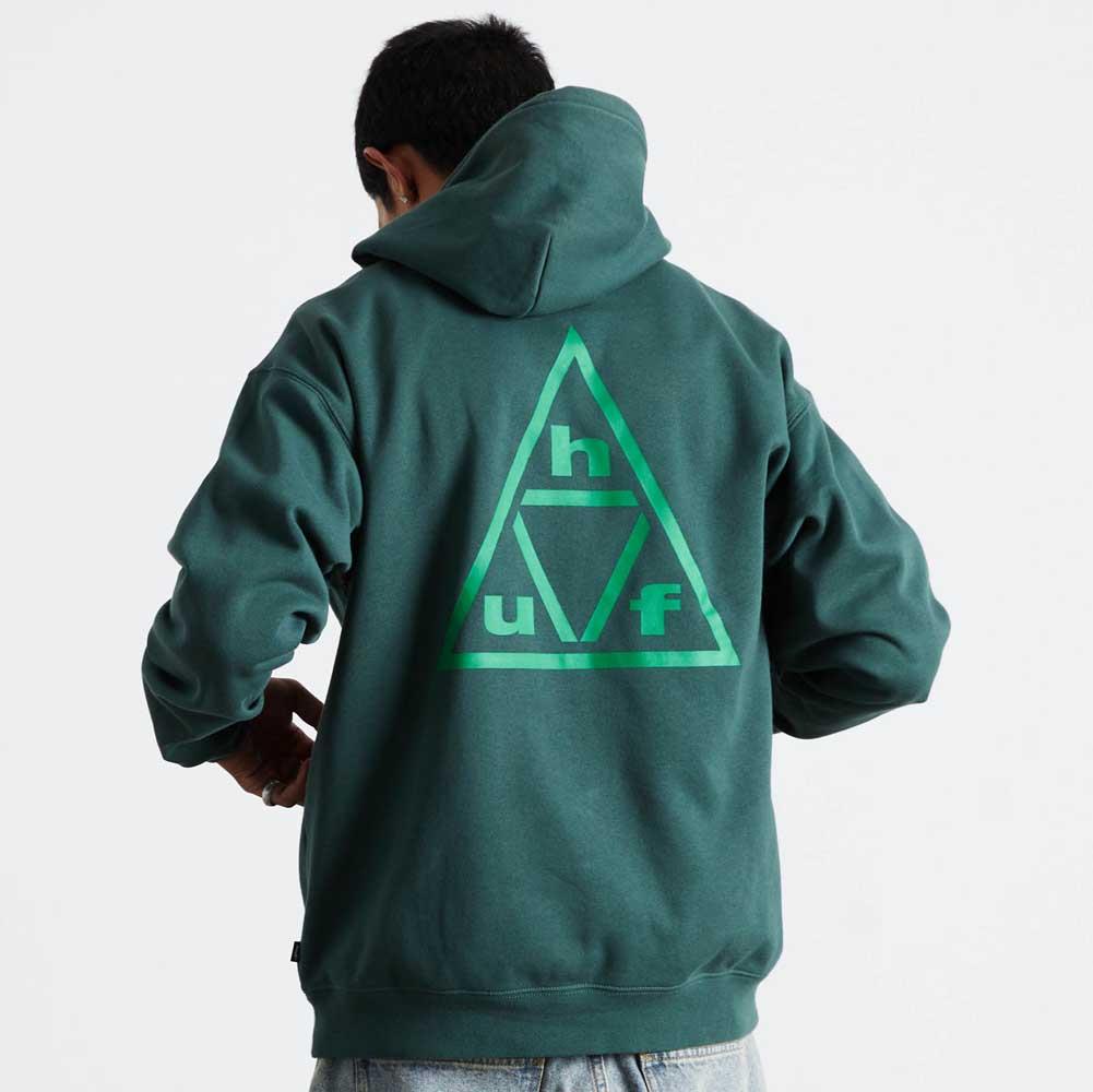 Huf Triple Triangle Pullover Hooded Sweatshirt Forest Green Green