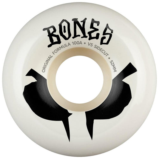 BONES Skateboard Wheels OG Formula V5 Sidecut White SP26 52mm 100A