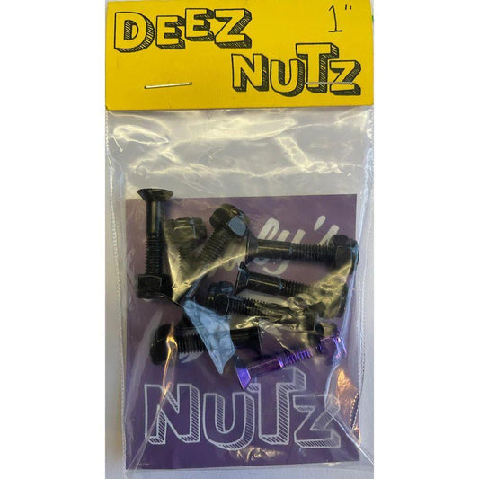 Deez Nuts Moulys Nuts 1" Allen Bolts 7x Black 1x Purple